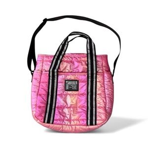 Justice Pink Holographic Puffer Tote Y2K